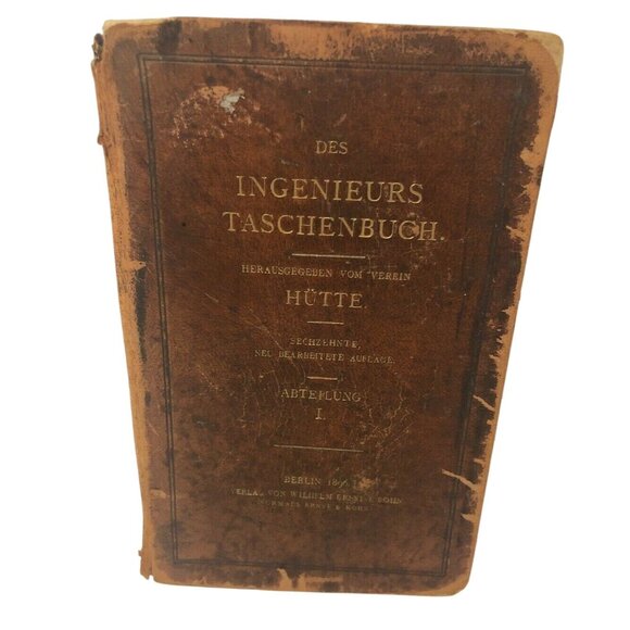 Antique 1877 Des Ingenieurs Taschenbuch Hardcover Engineering Reference Book - Picture 1 of 12